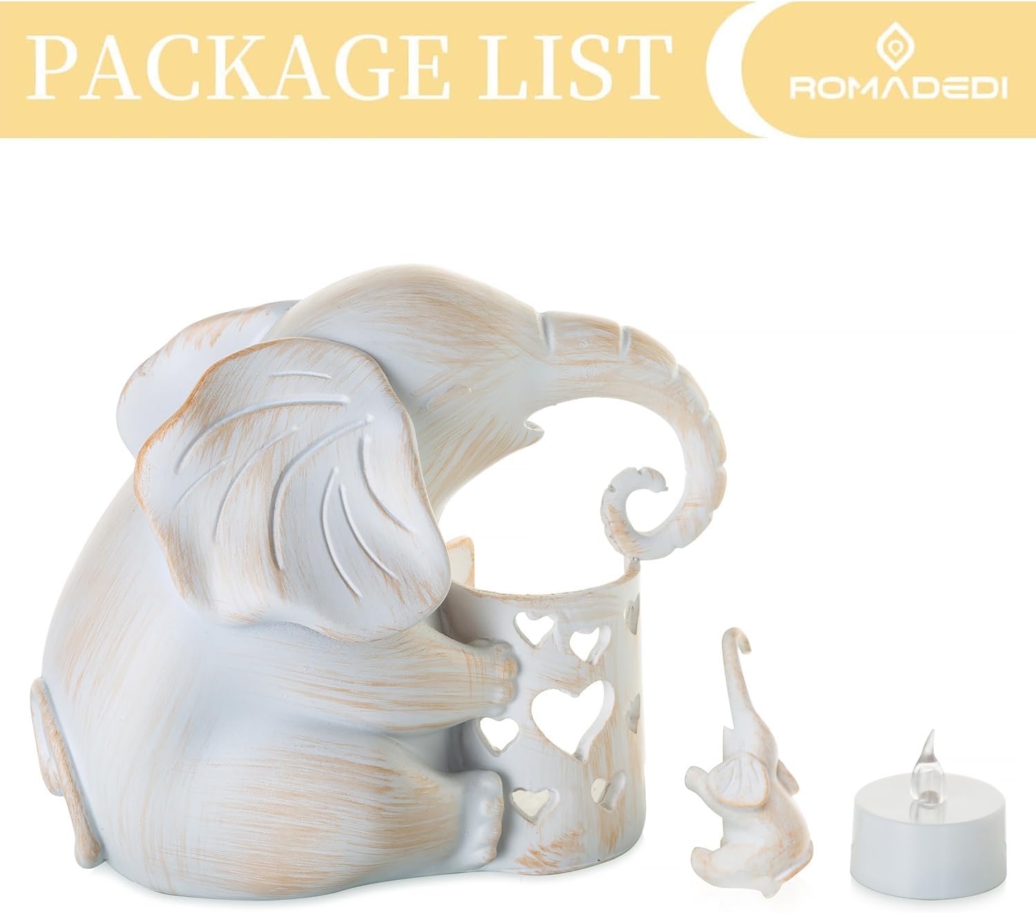 Romadedi Elephant Candle Holder for Mom