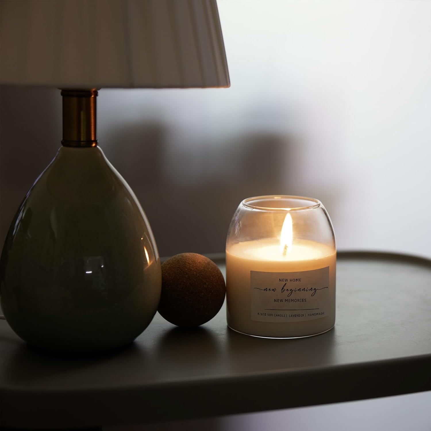 Anforsun House Warming Gift - 60 Hour Soy Candle with Lavender Scent