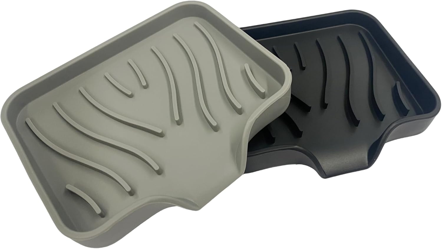 Silicone Soap Dishes 2 PCS with Drain Spout