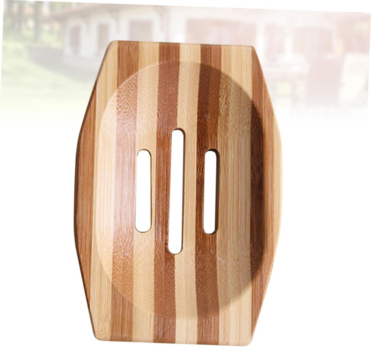 1pc Natural Wood Soap Dish Retro Design Holder for Bathroom Kitchen