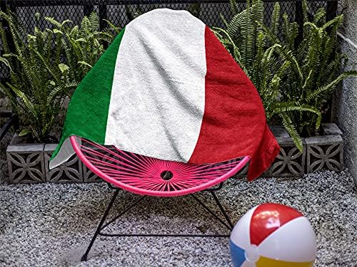 Italian Flag Microfiber Beach Towel - 30x60 inches Soft Quick Dry
