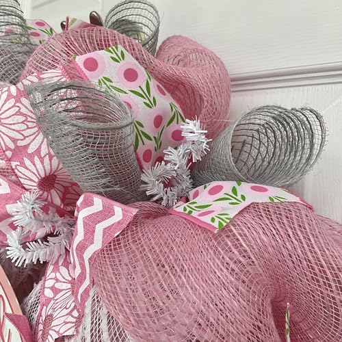 Sweet Baby Girl Handmade Mesh Wreath with Aluminum Accent