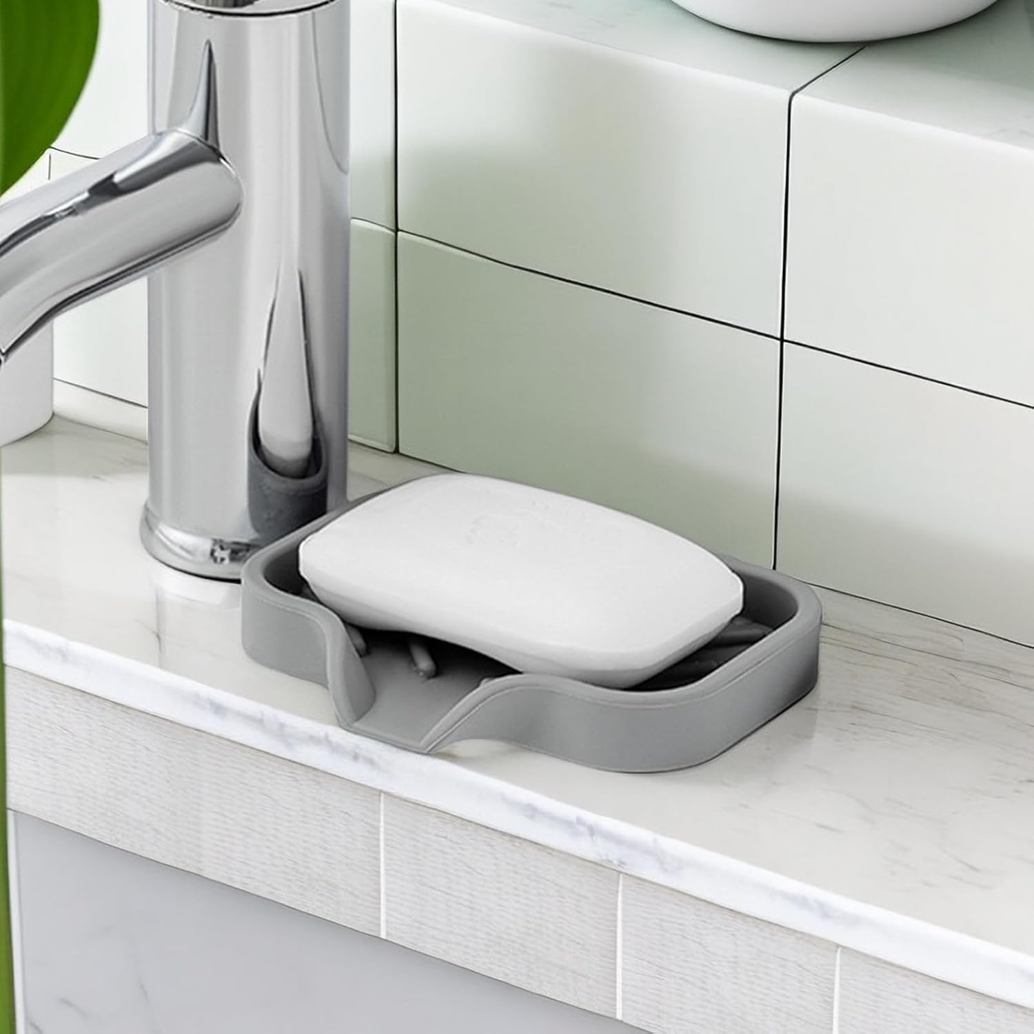 Lamphle Drain Mat Silicone Multi-Use Anti-Skid Soap Holder