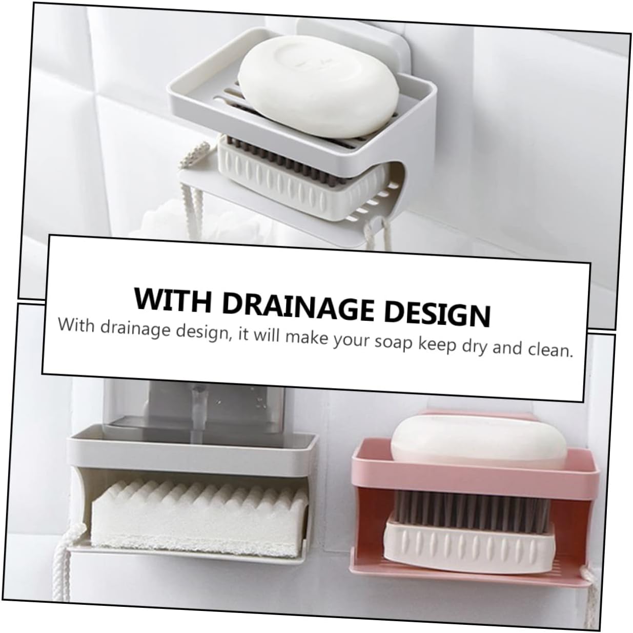 ABOOFAN Double Layer Hanging Soap Rack for Bathroom