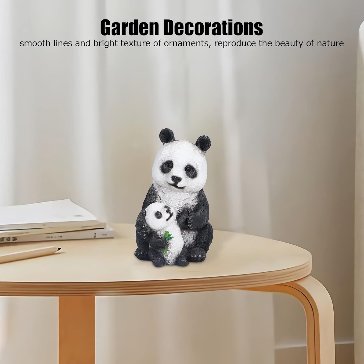 Cute Synthetic Resin Panda Garden Statue Decor