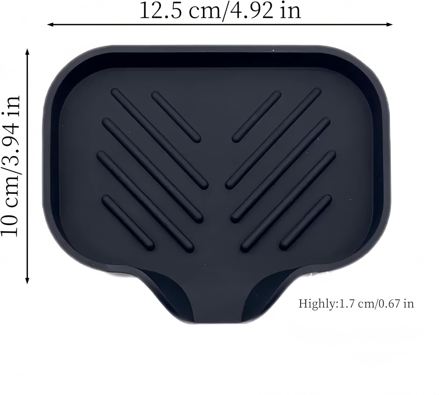 Silicone Soap Dish with Drain Spout - Black 1 Pcs