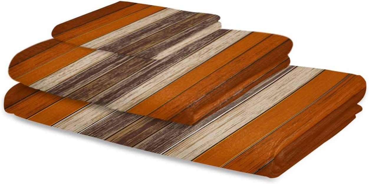 3 Piece Farmhouse Burnt Orange Bath Towel Set with Hand Towel and Washcloth
