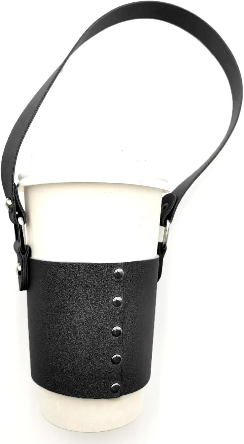 Wengjack Leather Coffee Sleeve Cup Holder Outdoor Portable
