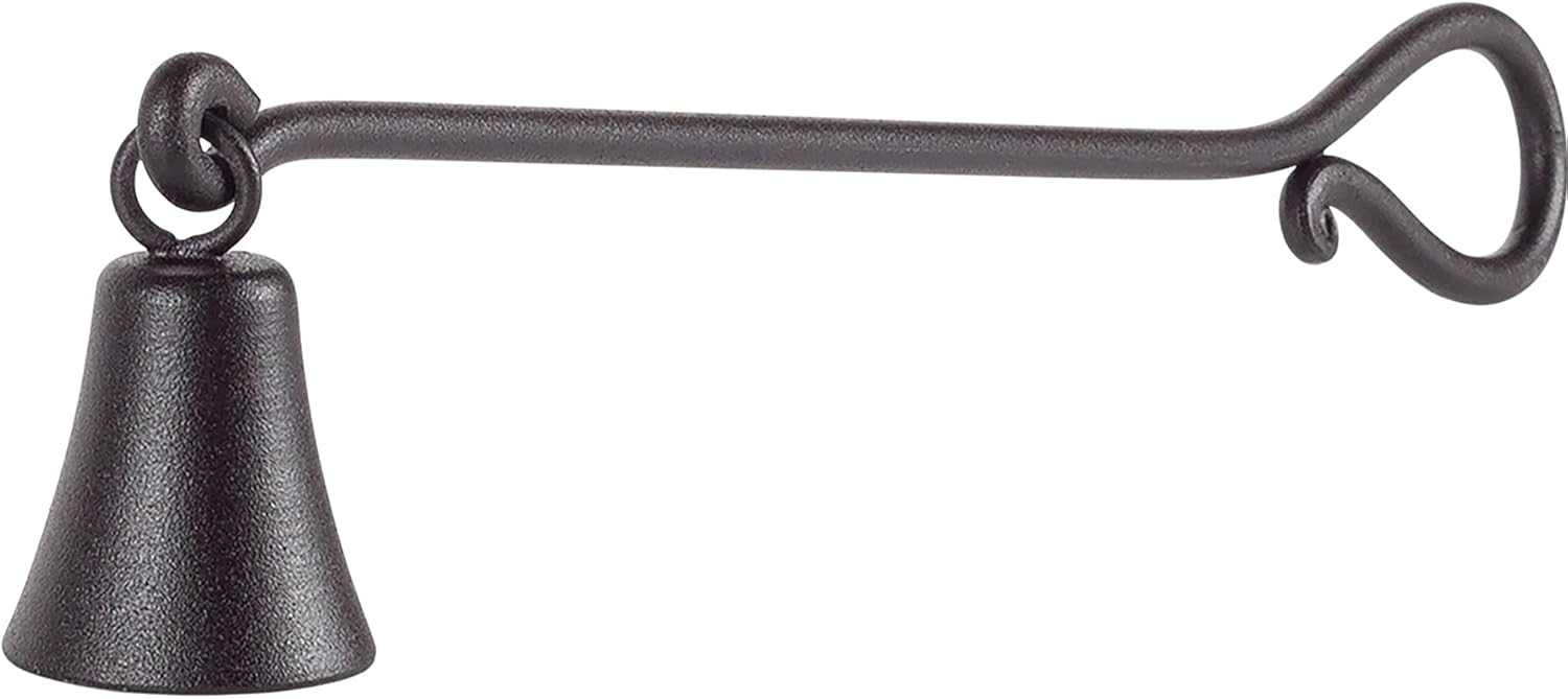 RTZEN Rustic Bell Candle Snuffer - Unique Black Matte Wrought Iron