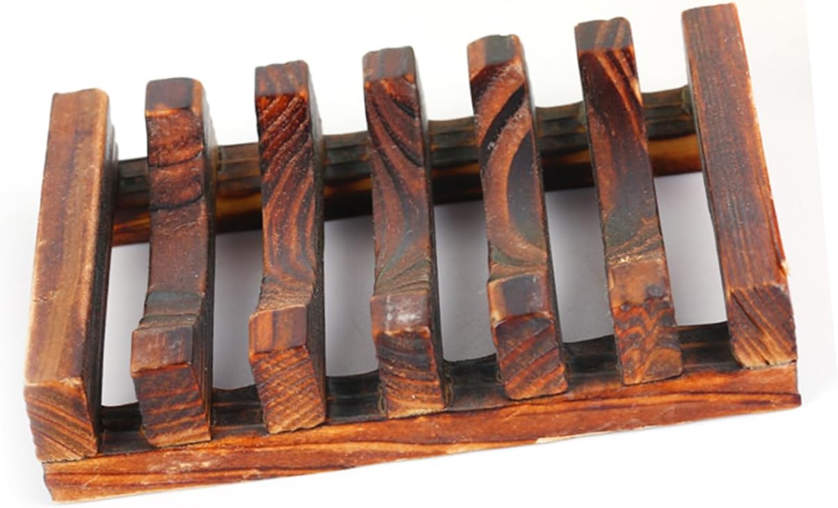 SOPOTUTU Carbonized Wooden Soap Dish Stylish Holder
