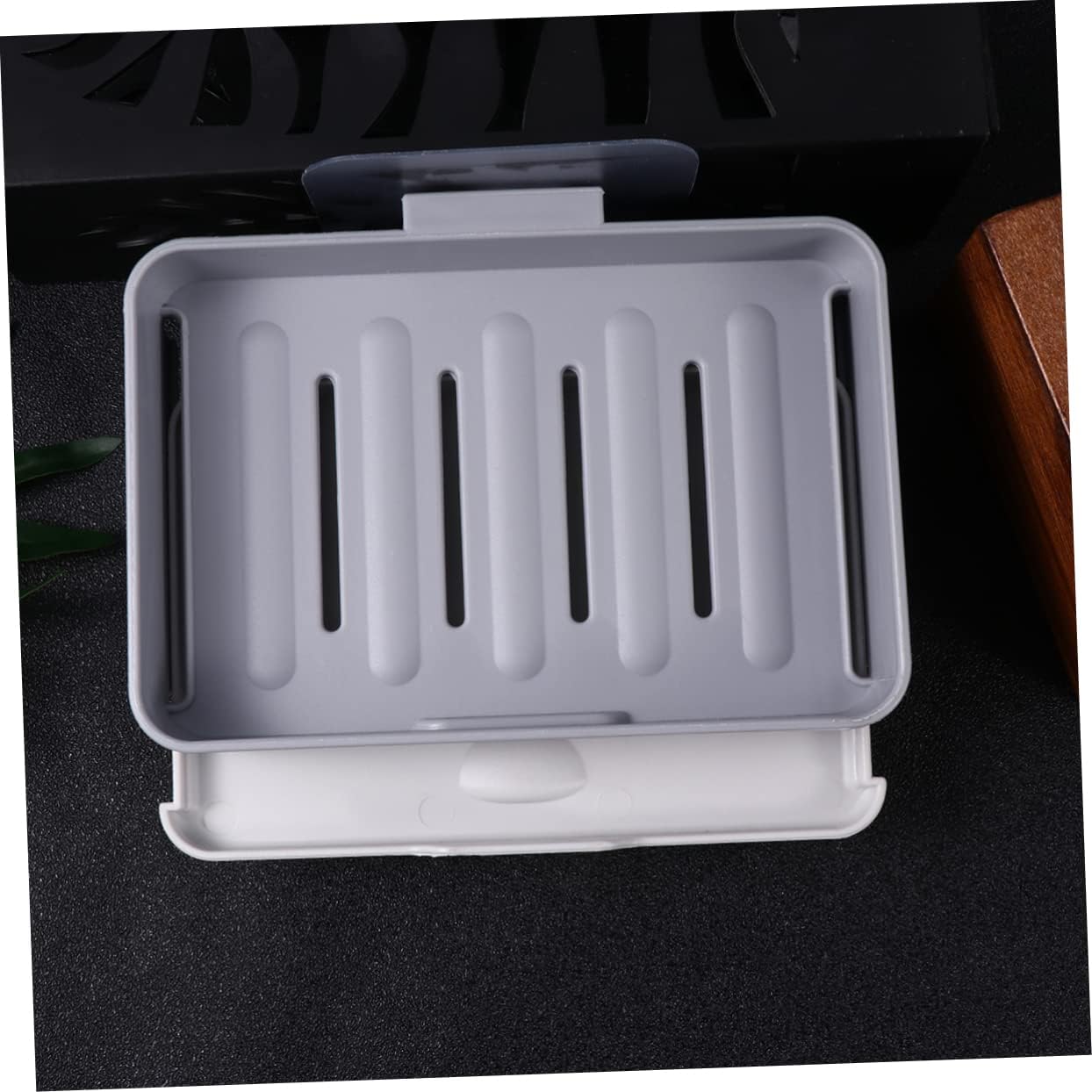 Wall-Mounted Soap Holder Dark Grey Single Layer