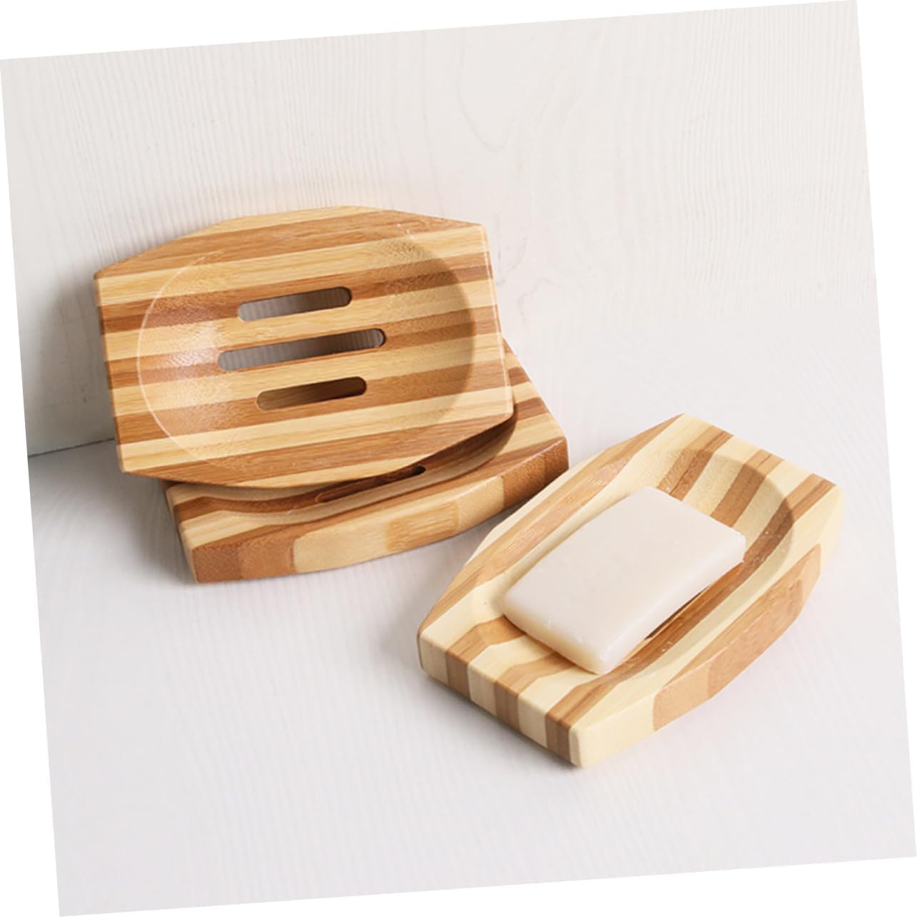 COSMEVIVI 1pc Natural Wood Soap Dish Retro Design