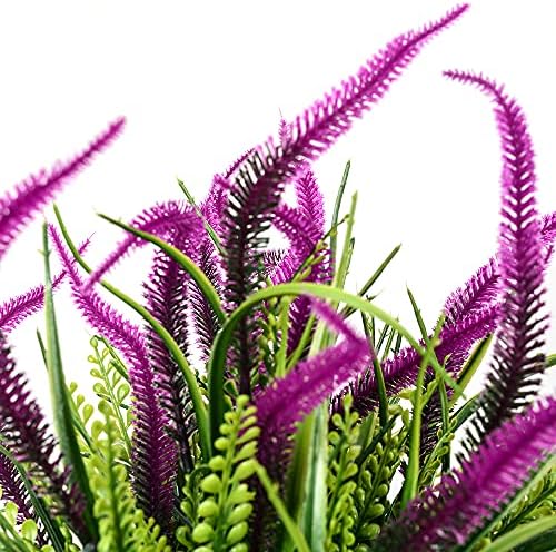 Dycica SLanC Artificial Lavender Plants UV Resistant Outdoor Indoor Bushes