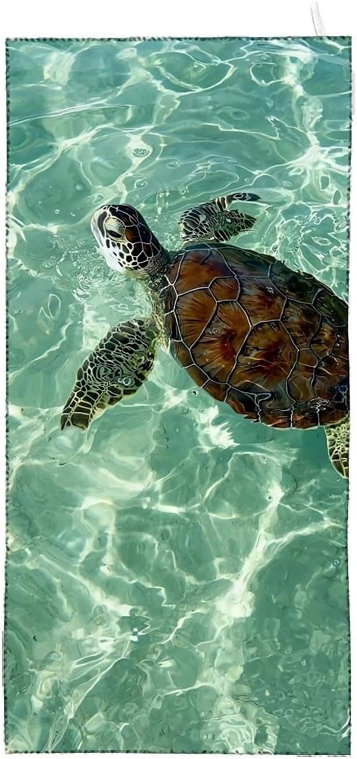 Sea Turtle Fluffy Oversized Beach Towel 32x64 Inch