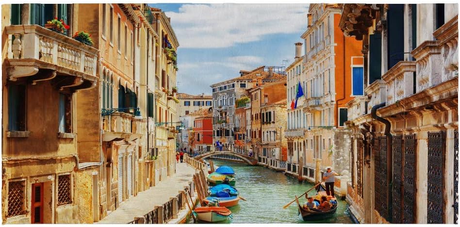 Large Microfiber Beach Towel with Italy Venice II Design