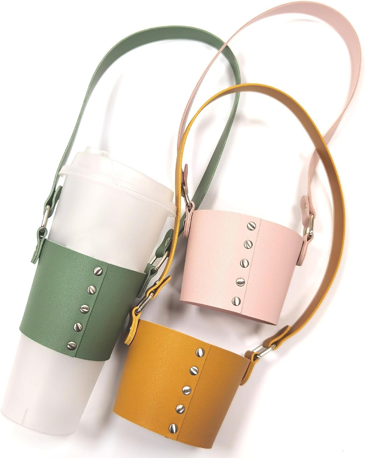 Wengjack Leather Coffee Sleeve Cup Holder Outdoor Portable