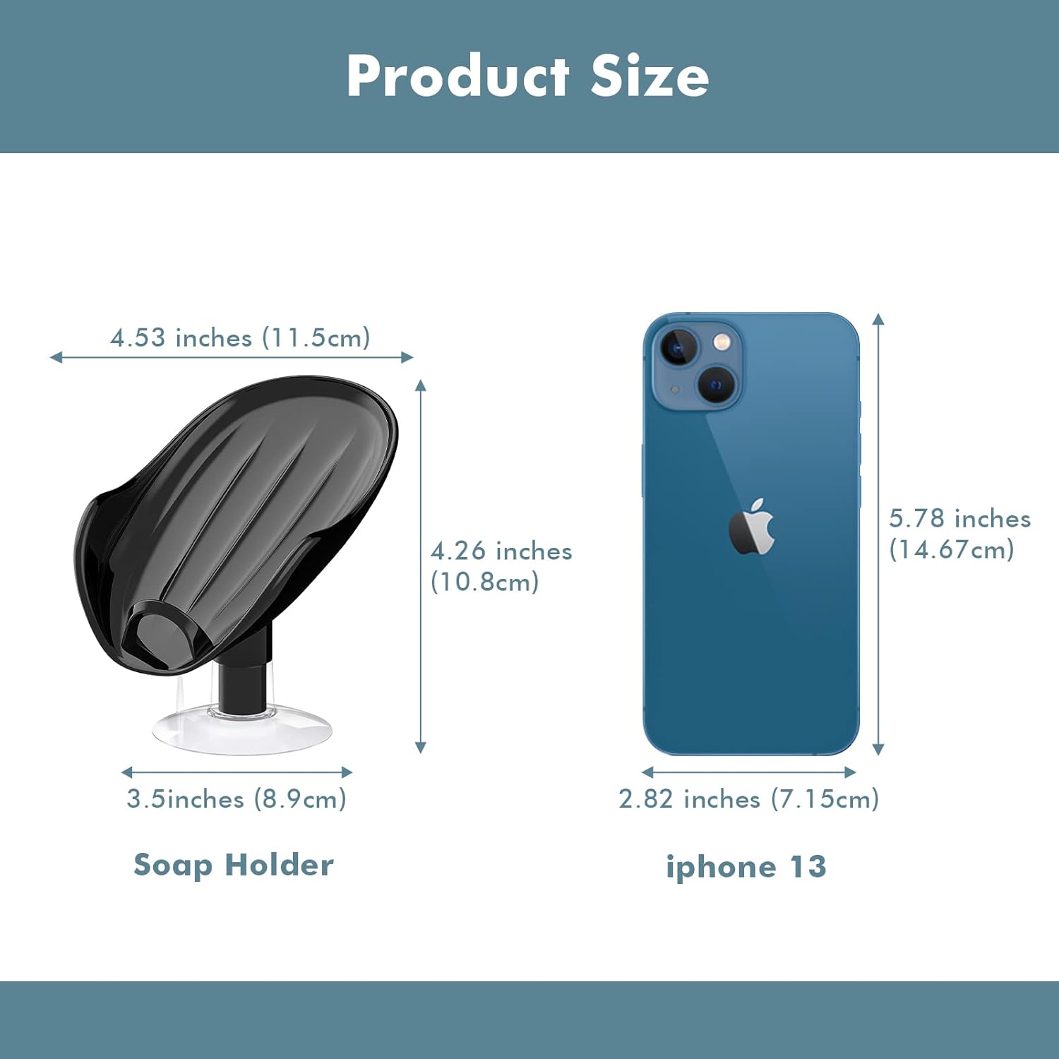 NPET Self Draining Soap Dish with Suction Cup Space-Saving and Durable