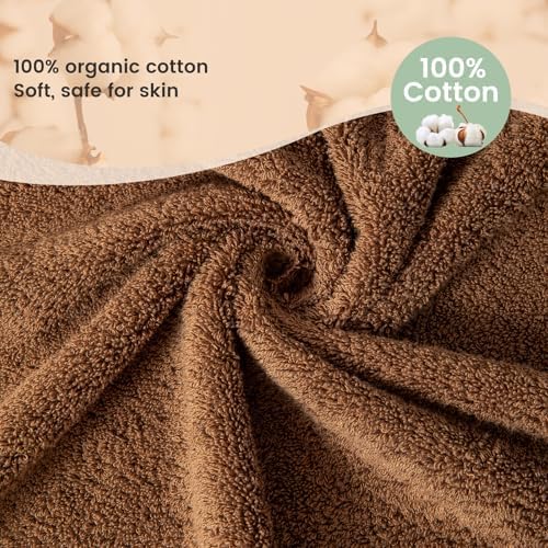 SEMAXE 6-Piece Towel Set Cafe Brown 600GSM 100 Cotton