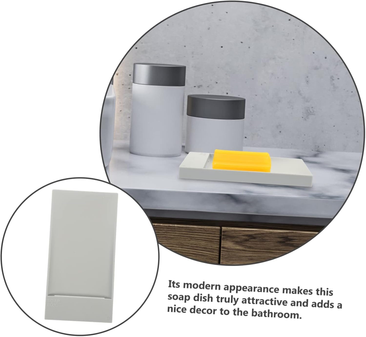 Luxshiny 2 Pack Suction Cup Soap Dish - Gray