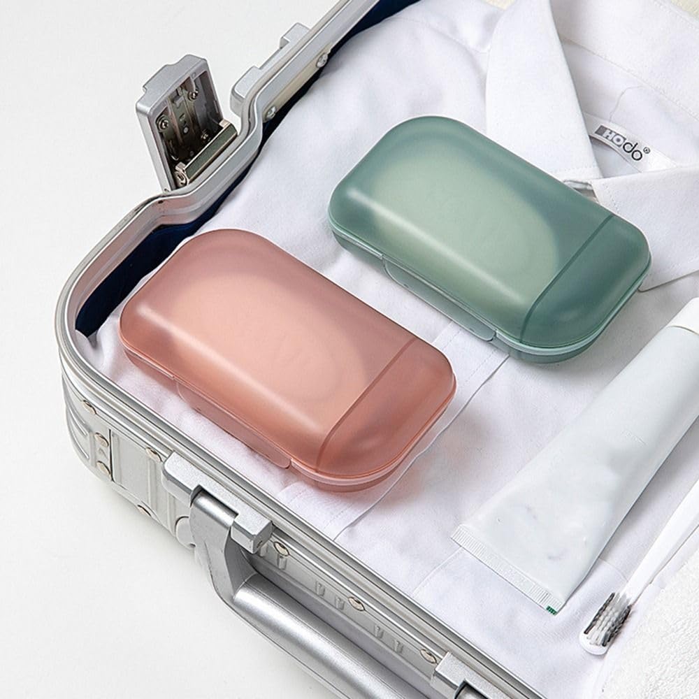 Square Soap Box with Lid for Travel and Bathroom Use