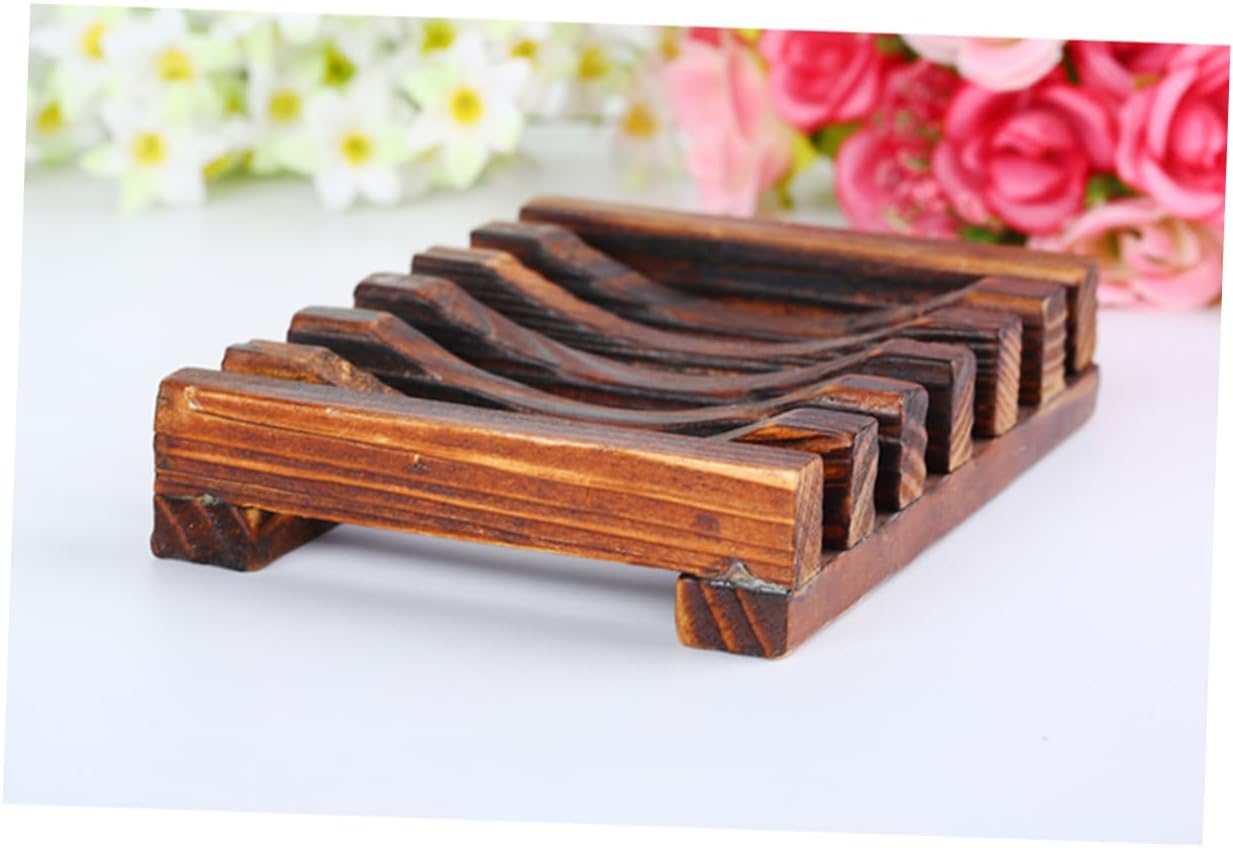 Luxshiny Bamboo Wooden Soap Dish for Shower and Bathtub