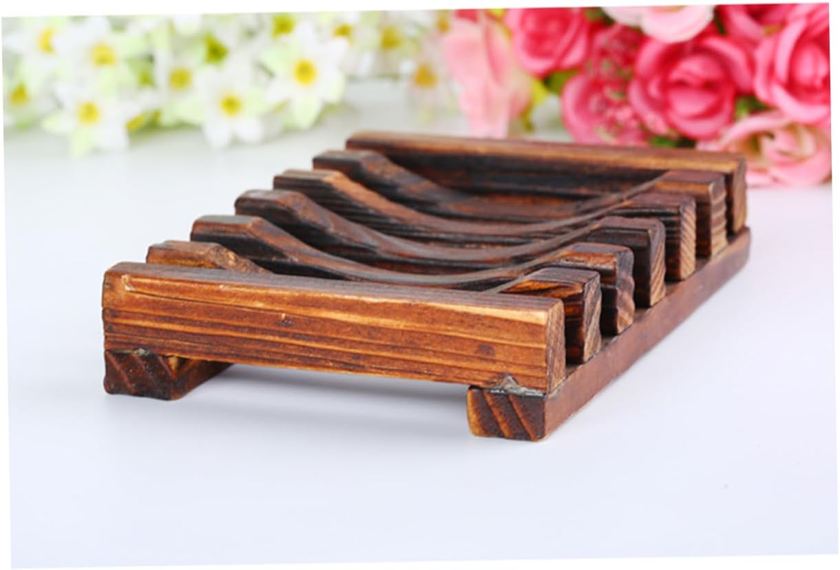 SOPOTUTU Carbonized Wooden Soap Dish Stylish Holder