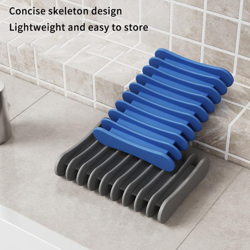 Silicone Soap Dish with Drainage and Non-Slip Base