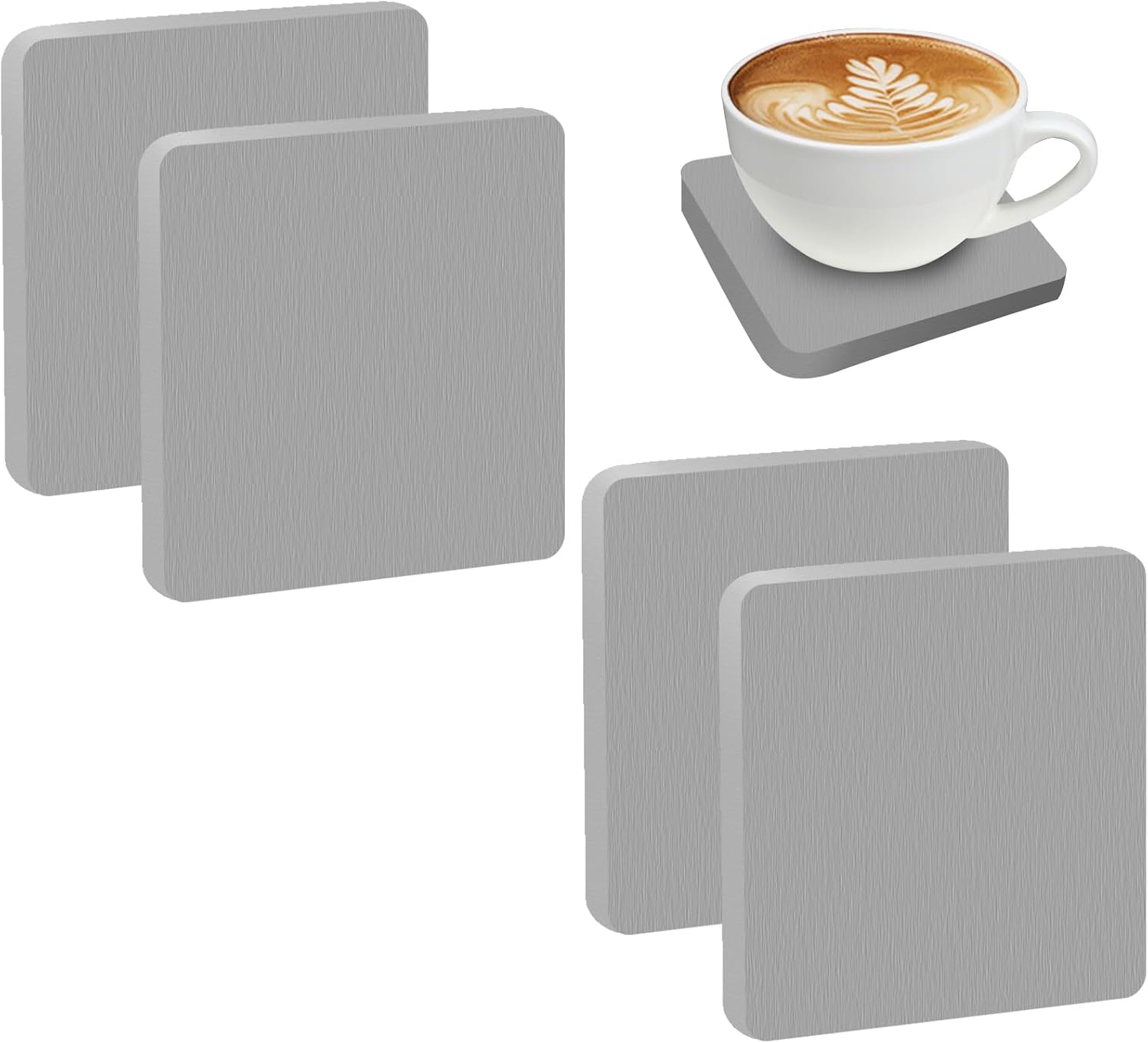 Set of 4 Diatomite Coasters for Water Absorption