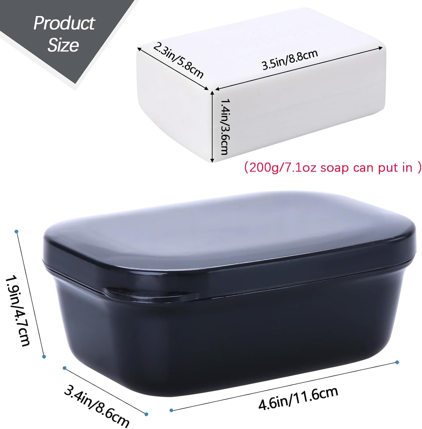 PUTING 1 Pack Travel Soap Holder Black