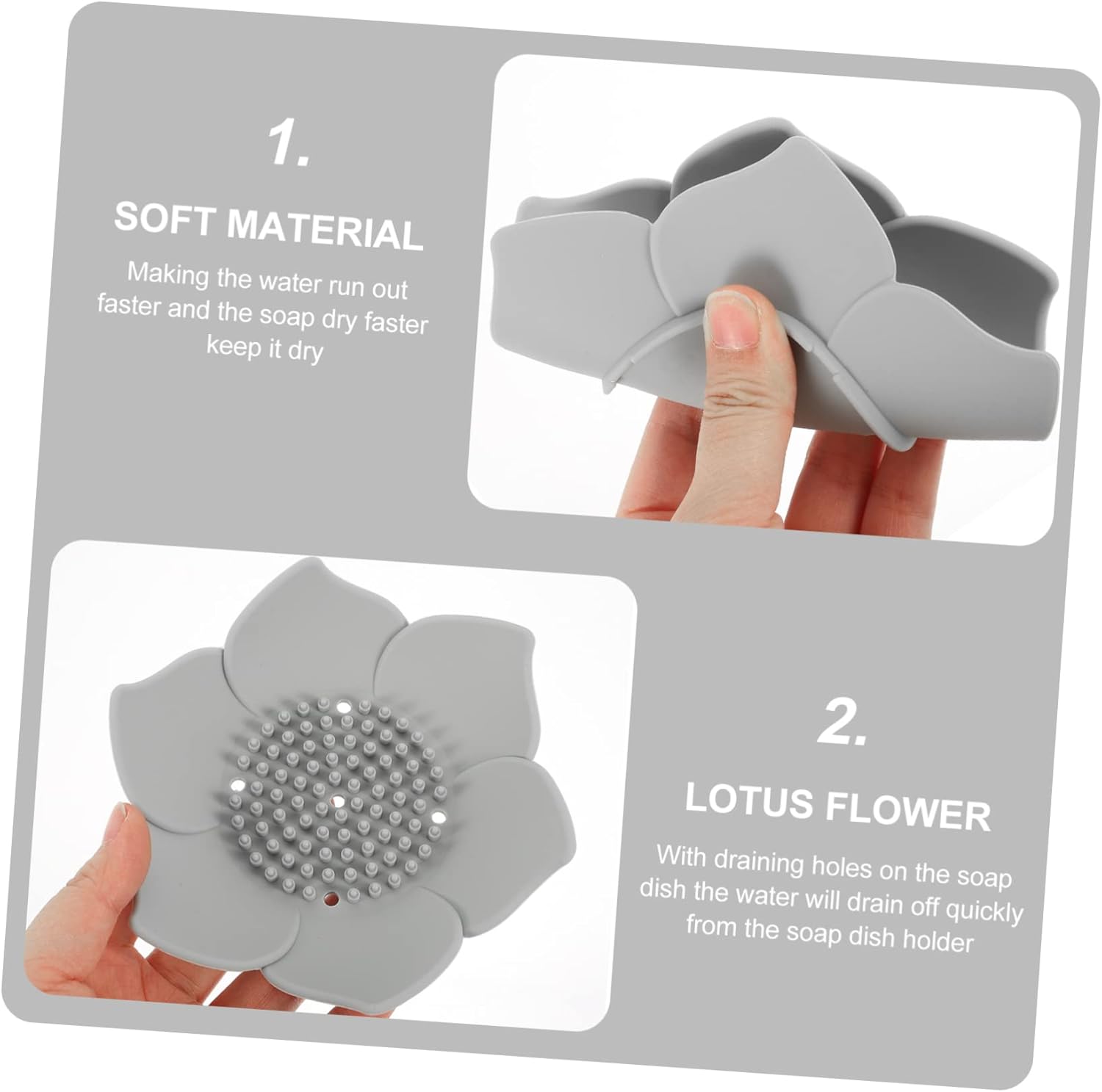 2Pcs Flower Shaped Soap Holder for Bathroom Kitchen 1