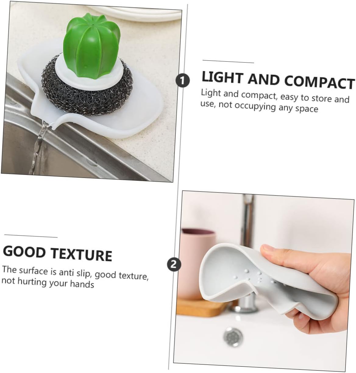 2pcs Portable Leak-Proof Soap Case with Anti-Slip Drainage