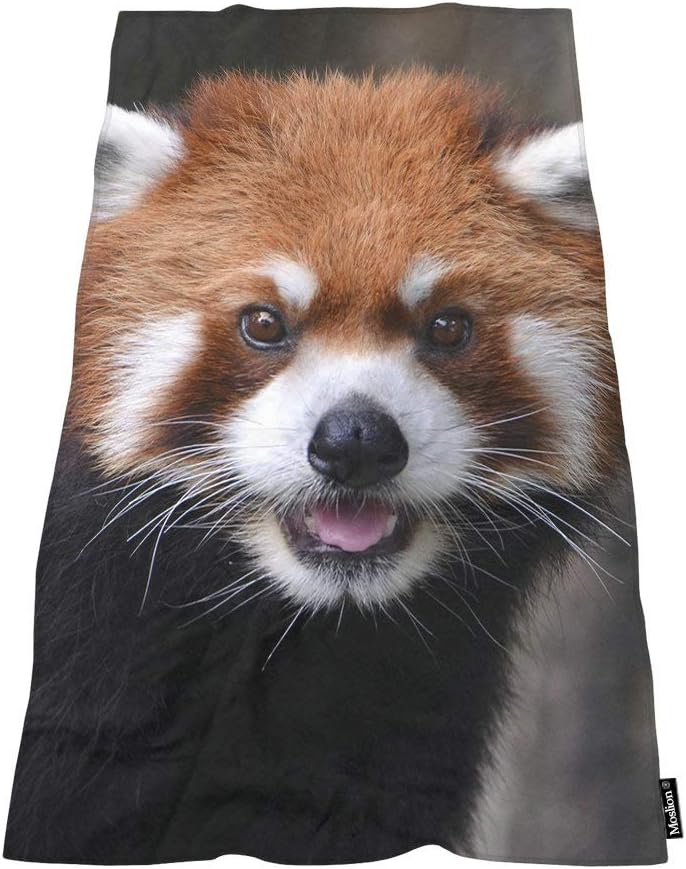 Moslion Soft Bath Towel Red Panda Design Large 64x32 Inches