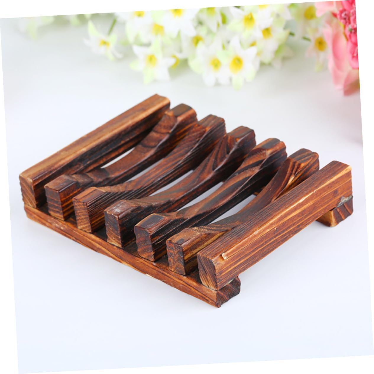 SOPOTUTU Carbonized Wooden Soap Dish Stylish Holder