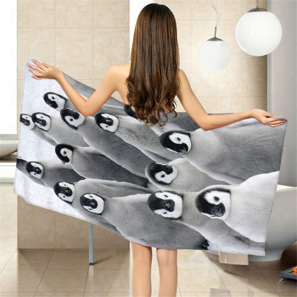 Moslion Soft Bath Towels Penguins 64x32 Inches