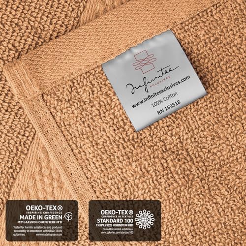 Infinitee Xclusives 100 Cotton Wash Cloths - Pack of 4 12x12 Inches 1