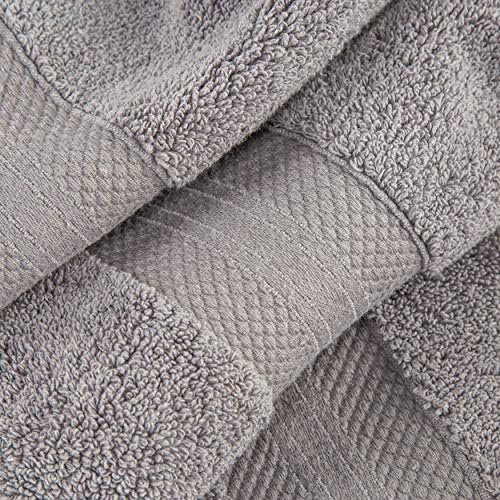 Superior Turkish Cotton 12-Piece Face Towel Set - Grey
