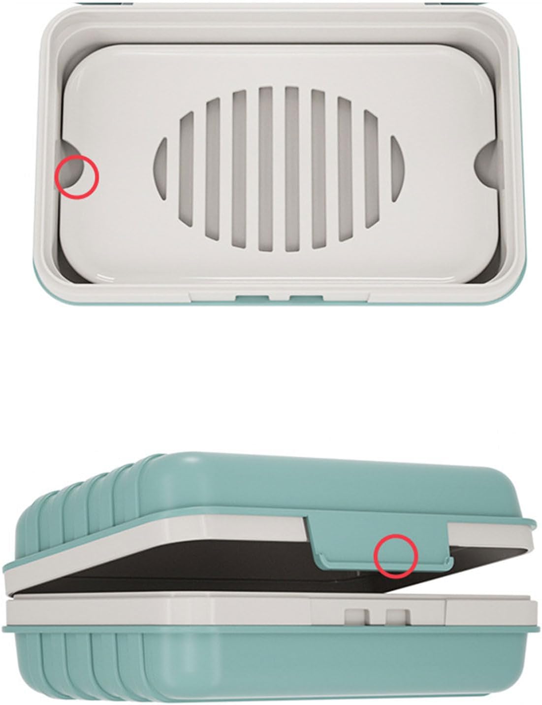 REElua Bathroom Soap Dish with Leak-Proof Lid