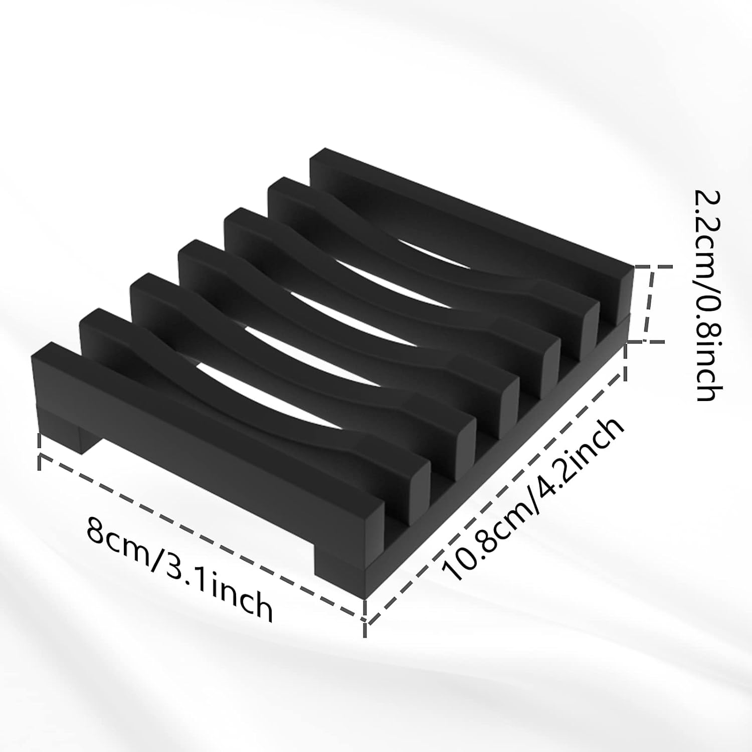ALIMOTA Soap Tray Case Holder 2 Pcs Silicone Drainer for Bath