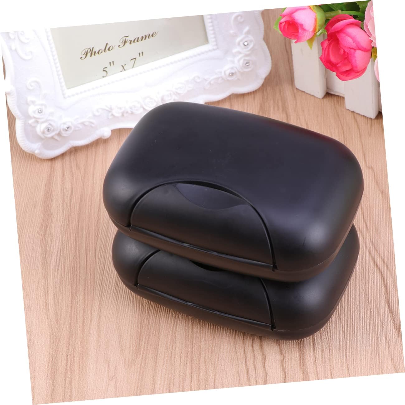 MUCKLILY Portable Soap Holder Travel Friendly Black