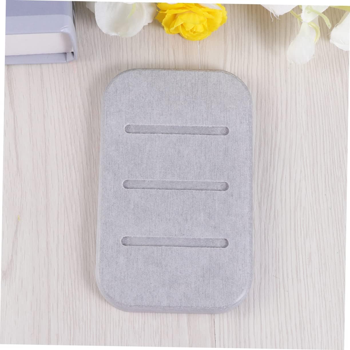 PRETYZOOM Non-Slip Diatomite Soap Dish Grey