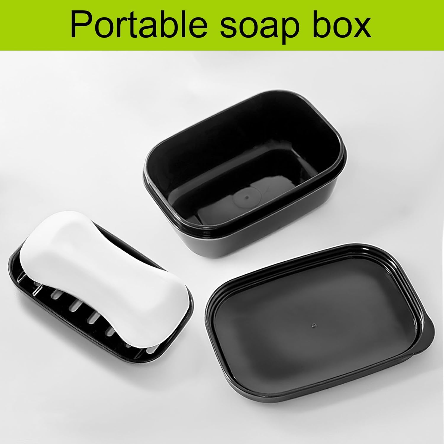 2 Pack Portable Soap Dishes with Leak-Proof Lid and Drain
