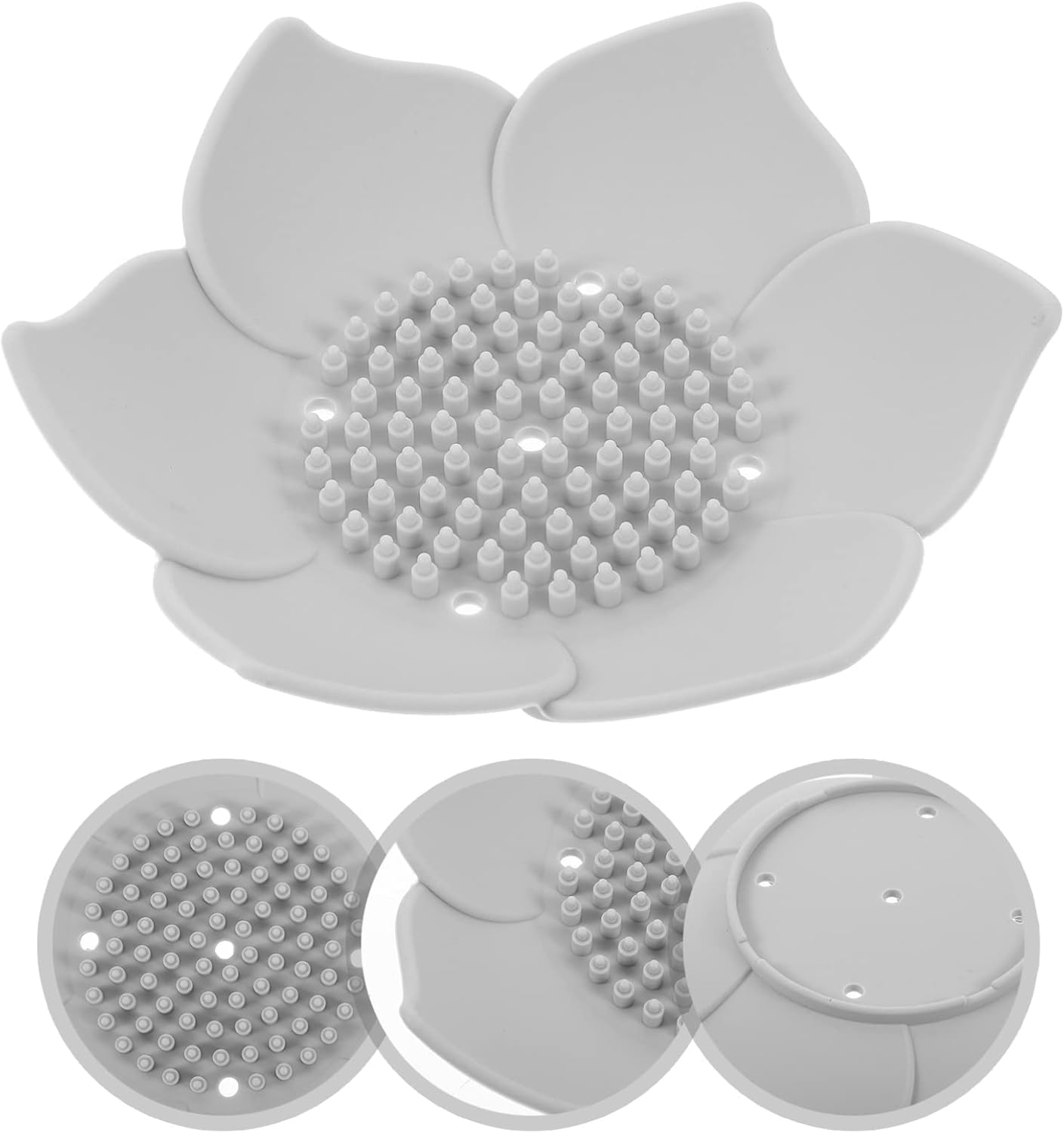 WESIEVYA 2Pcs Flower Soap Holder Drainage Design for Kitchen Hotel Bathroom Use
