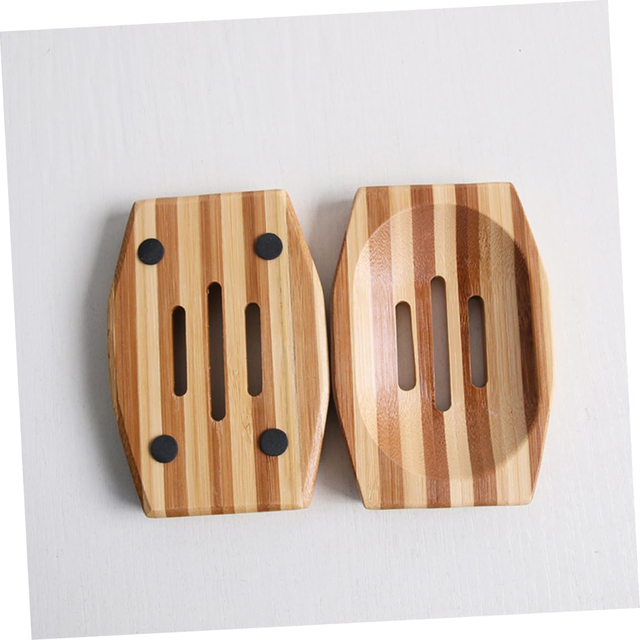 COSMEVIVI 1pc Natural Wood Soap Dish Retro Design