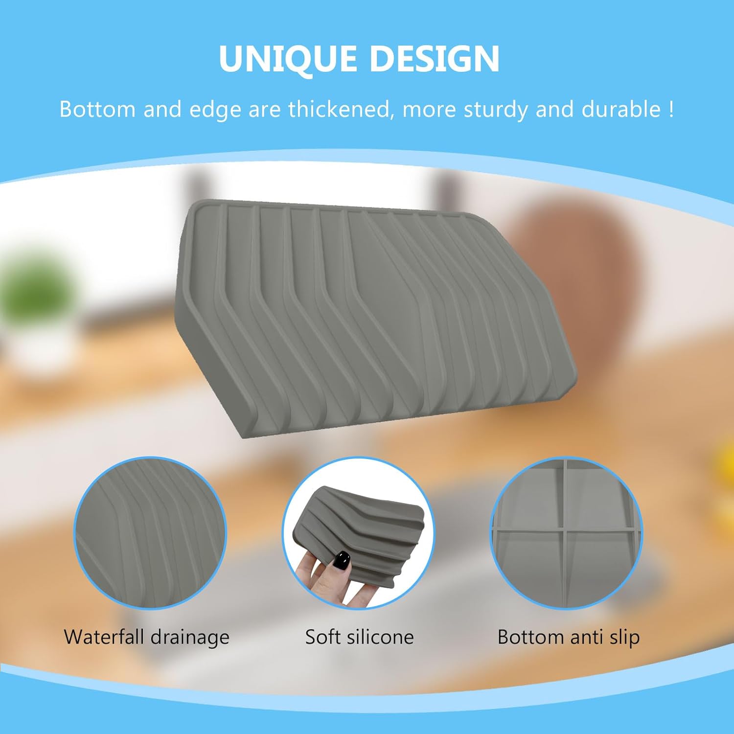 KIACFFH Silicone Soap Dish with Drainage for Kitchen and Shower