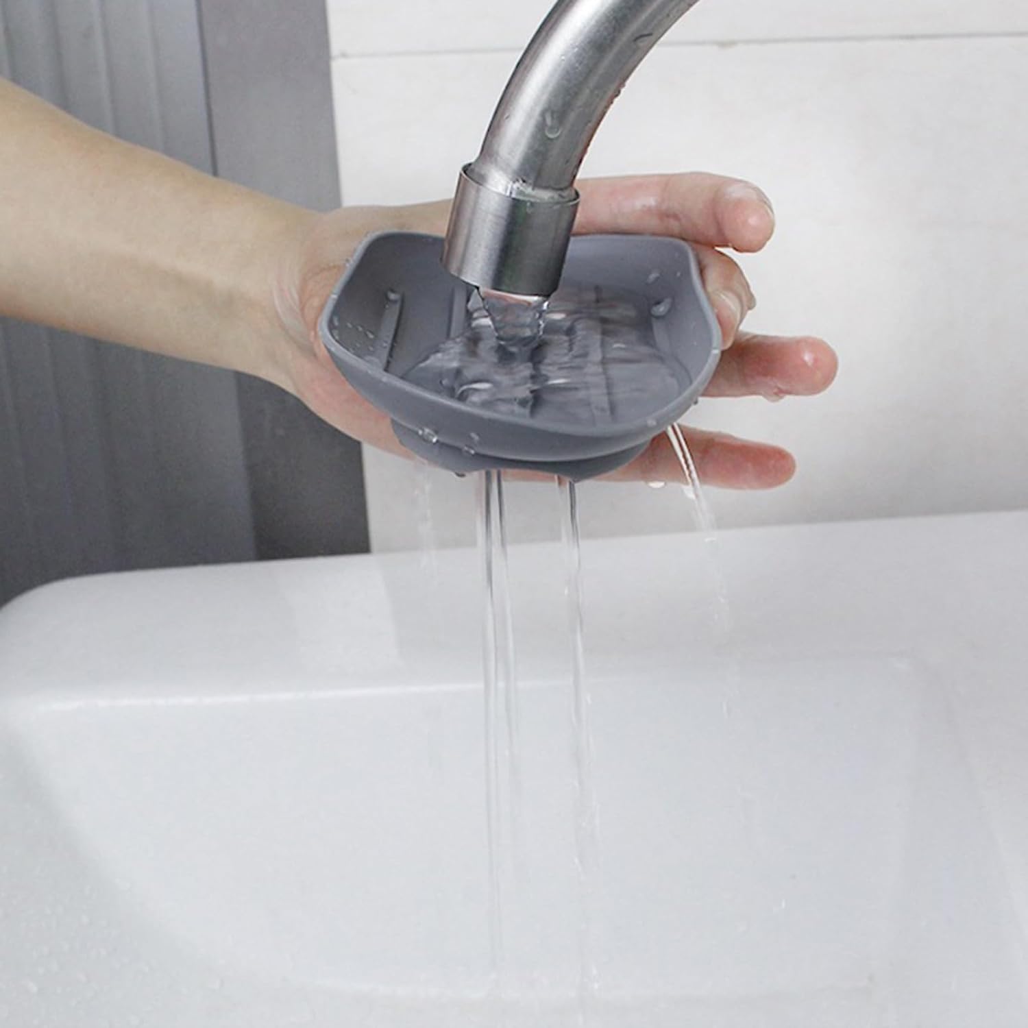 Flexible Silicone Soap Tray 2 Pack for Shower Bath Kitchen