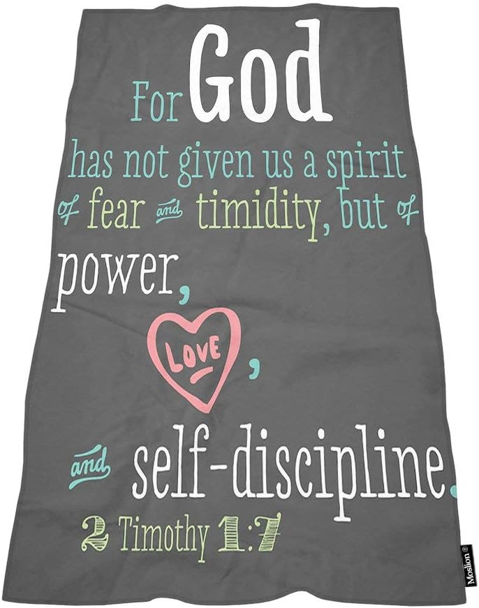 Moslion Soft Bath Towel with Bible Verse Blackboard Pattern