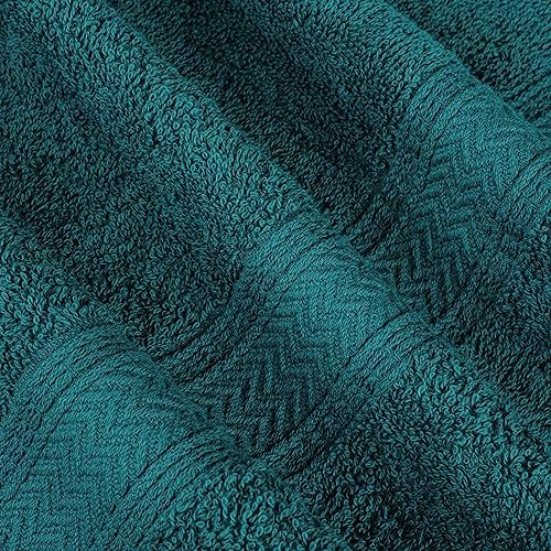 HILLFAIR 24 Pc Towel Set - 100 Cotton Teal
