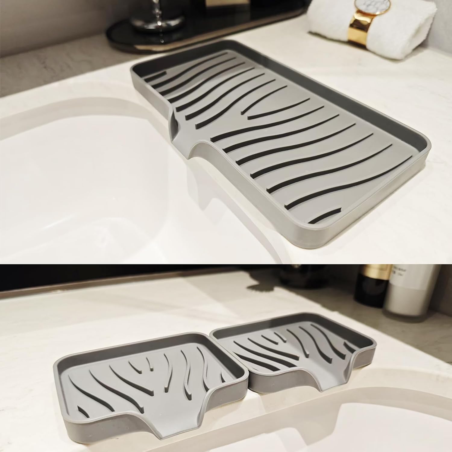 3 Pcs Silicone Soap Dish Set for Bathroom Kitchen Sink