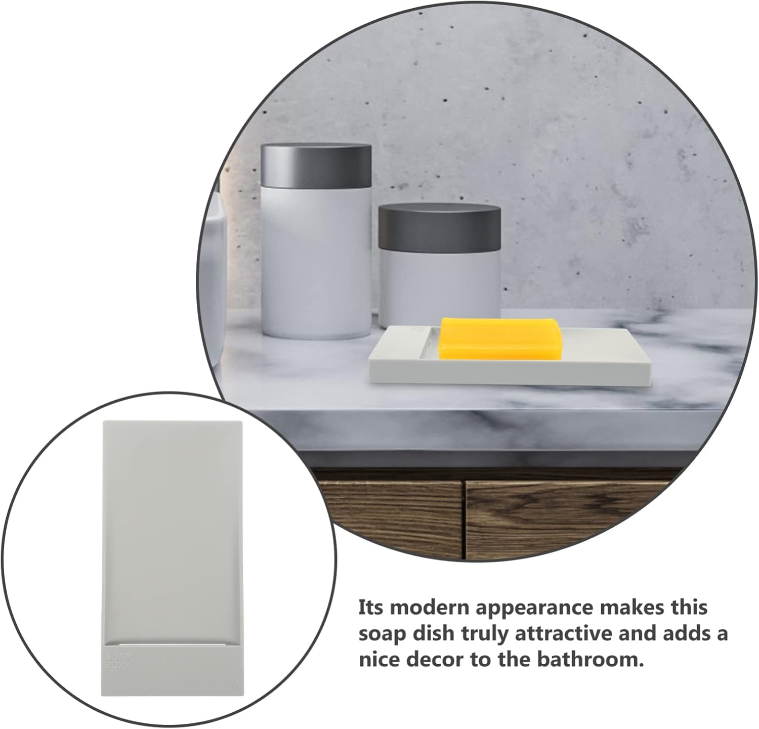 ARTIBETTER 2pcs Bar Soap Holder Grey Self Draining