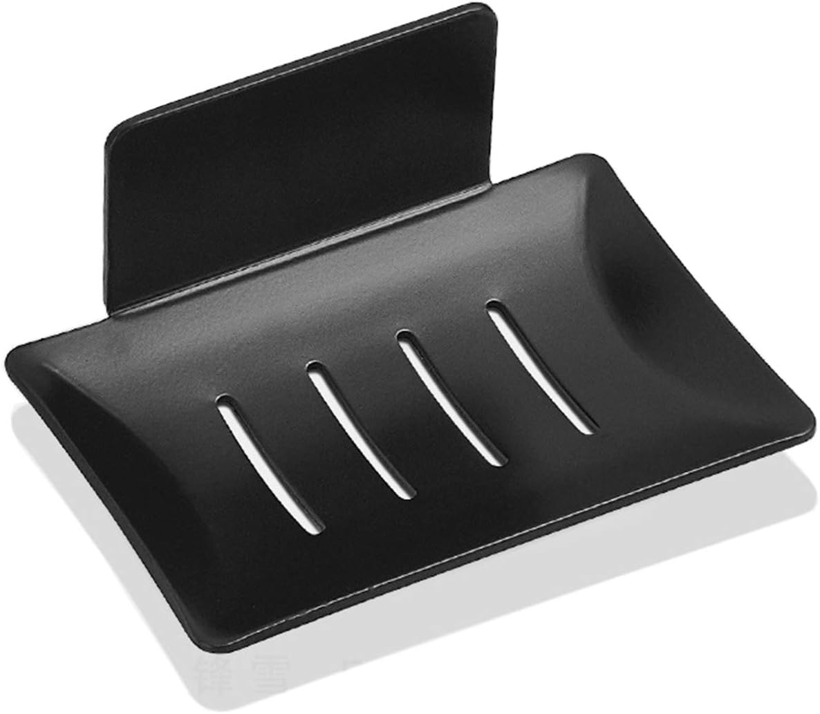 Lancher Soap Rack Adhesive Bath Holder - Black 1
